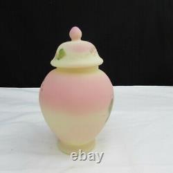Fenton Birmane Fagca Butterfly And Floral Hand Painted Temple Jar 1996 W286
