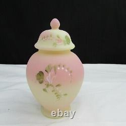 Fenton Birmane Fagca Butterfly And Floral Hand Painted Temple Jar 1996 W286
