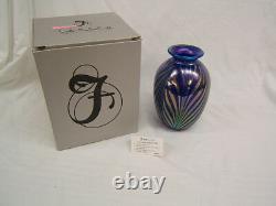 Fenton Cobalt Favrene Vase Limited 1098 De 1250 Mib Signé