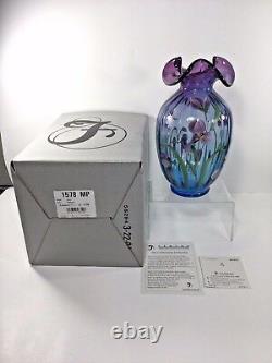 Fenton, Connoisseur Collection Iris Garden Mulberry Vase, 1578 Mp, #302/1750