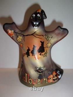 Fenton Glass Halloween Nights Witch Cat Ghost Figurine Gse Ltd Ed #3/43 Orge