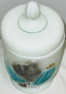 Fenton Glass Limited Edition Chessie Cat Box Grey Tabby & Mouse 2/35 Kibbe