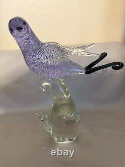 Feuille d'Argent Verre Murano Oiseau Magnifique Édition Limitée