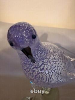 Feuille d'Argent Verre Murano Oiseau Magnifique Édition Limitée