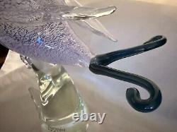 Feuille d'Argent Verre Murano Oiseau Magnifique Édition Limitée