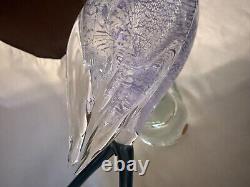 Feuille d'Argent Verre Murano Oiseau Magnifique Édition Limitée