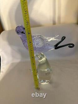 Feuille d'Argent Verre Murano Oiseau Magnifique Édition Limitée