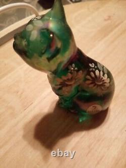 Figurine de chat en verre d'art vintage Fenton, ensemble de 3 pièces, édition limitée numérotée