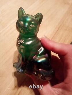 Figurine de chat en verre d'art vintage Fenton, ensemble de 3 pièces, édition limitée numérotée