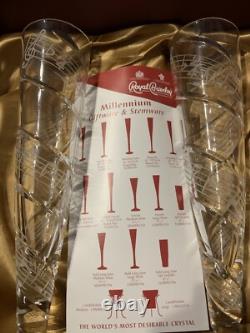 Flûtes à champagne Royal Brierley édition limitée Millénium Auld Lang Syne en boîte