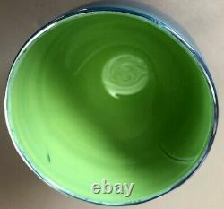 Glassybaby Seahawks Pride Limited Edition Blue Green Votive Candle Holder Rare
