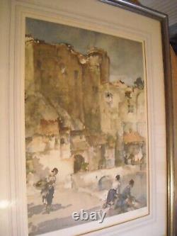 Impression limitée en édition limitée de William Russell Flint. Au-delà des murs. Encadré et vitré.