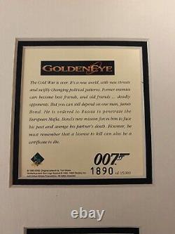 James Bond 007 Goldeneye Edition Limitée Imprimé D'art Pierce En Verre Encadré Brosnan