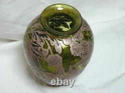 Jonathan Harris Édition Limitée 5/50 2001 'Foliage' Cameo Vert Argent Verre Artistique