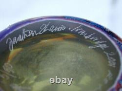 Jonathan Harris Édition Limitée 5/50 2001 'Foliage' Cameo Vert Argent Verre Artistique