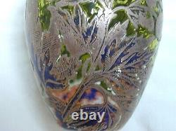 Jonathan Harris Édition Limitée 5/50 2001 'Foliage' Verre d'Art Vert Camée Argenté