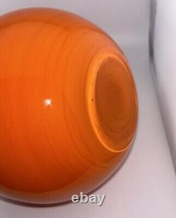 KATE SPADE Lenox Brighton Way Orange Red 6 Rose Vase Bowl Cased Glass Heavy<br/> <br/>Traduction en français : KATE SPADE Lenox Brighton Way Orange Rouge 6 Vase à roses bol en verre lourd encastré