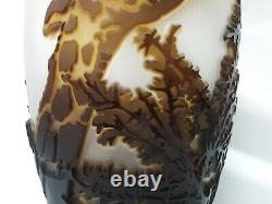 Kelsey Murphy Pilgrim Cameo Glass Sunset Giraffe 12 Vase Ltd Ed Signé/désigné
