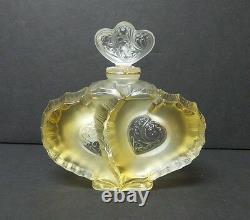 Lalique 2004 Ltd. Ed. Faucon Collectible En Cristal Deux Coeurs Bouteille De Parfum