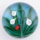 Lampe En Verre De Poids En Papier St Louis Coccinelle Sur Fleurs Édition Limitée 1989