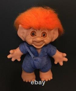Limited Edition Boy Rare 9 Thomas Dam Troll Doll Orange En Verre Cheveux Yeux 1990