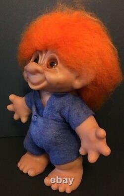 Limited Edition Boy Rare 9 Thomas Dam Troll Doll Orange En Verre Cheveux Yeux 1990