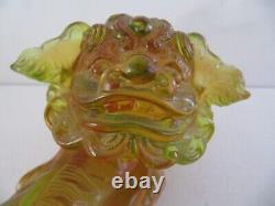 Liuligongfang Cristal Paté De Verre Glass Green Foo Dog Édition Limitée 7