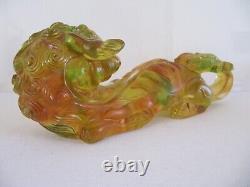 Liuligongfang Cristal Paté De Verre Glass Green Foo Dog Édition Limitée 7