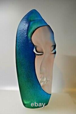 Mats Jonasson Crystal Masq Batzeba Art Glass Édition Limitée 11 Pouces De Haut