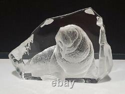 Mats Jonasson Glass Sculpture 1987 Walrus Signé Édition Limitée #71/925