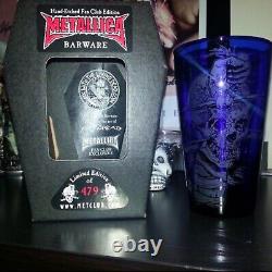 Metallica Verre Gravé à la Main Édition Limitée 2005 Membres Rare NOUVEAU JP