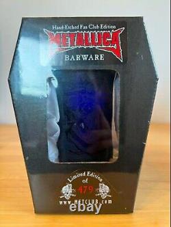 Metallica Verre Gravé à la Main Édition Limitée 2005 Membres Rare NOUVEAU JP