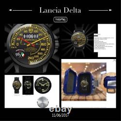 Montres Lancia Delta Limited Edition Black Glass Sapphire Nylon Watch Rallye