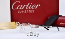 New Cartier Rimless Oscar Limited Edition 0.16 Ct X 2 Lunettes De Soleil Occhiali Cadre