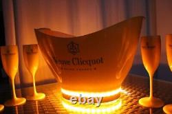Nouveau. Veuve Clicquot Champagne Led Ice Bucket + 6 Flûtes Veuve Livraison Gratuite