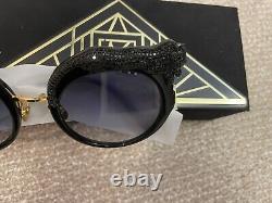 Nwb Anna-karin Karlsson Sunglasses So Black Leopard 1290 $ Édition Limitée