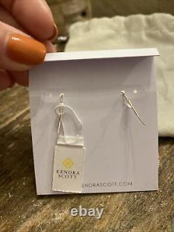 Nwt Kendra Scott Dichroic Foil Gold Elle Boucles D’oreilles- Texas Limited Edition