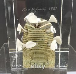Oiva Toikka Limited Edition 1981 Art Glass Cube Nuutajarvi 695/1000 Excellent