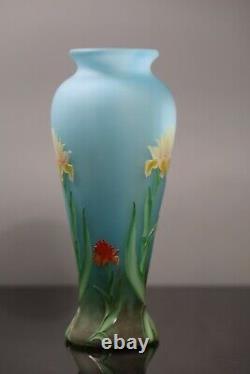 Okra Glass Cameo Vase Sarah Cowan Limited Édition'florale' Ac5