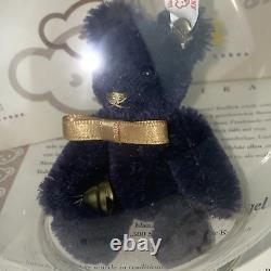 Ours en peluche de Noël Steiff en édition limitée dans une boule en verre 8cm Bleu EAN656231