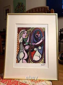 Pablo Picasso Fille Dans Un Miroir Edition Limitée Artwork En Verre Doré
