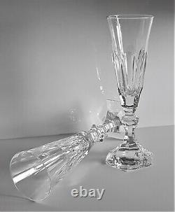 Paire Wonderful Baccarat Harcourt Crystal Champagne Flute Glass, Nouveau, Pas De Timbre