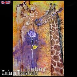 Peintures D'art Moderne Sur Toile Figurative Huile Décorative Acrylique Animaux Girafe