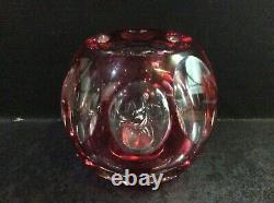 Perthshire Cranberry Overlay Performant Circus Seal Paperweight Limited Edition