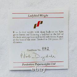 Perthshire Le 1996e Ladybird + Bouquet Signé Papier Poids + Boîte + Cert