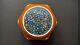 Perthshire Paperweight 1981h Amber Double Overlay Closepack Millefiori Le Ce
