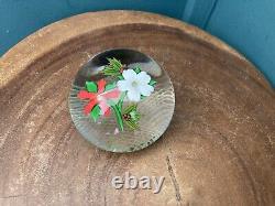 Poids de papier en verre clair Bouquet de Noël 1984 de Perthshire Édition Limitée