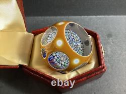 Presse-papiers en verre d'Amber à double superposition facetté Millefiori de Perthshire, édition limitée avec certificat