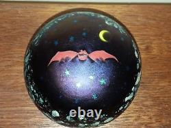 Rare 1976 Lundberg Studios Limited Edition Starry Night Withbat Paperweight 46/300