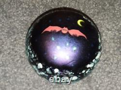 Rare 1976 Lundberg Studios Limited Edition Starry Night Withbat Paperweight 46/300